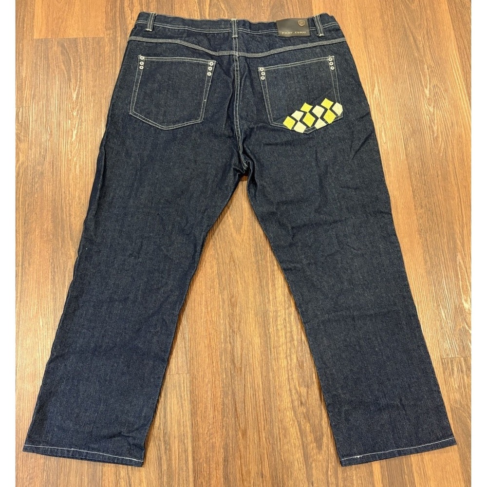 Phat Farms Mens 42 Embroidered Denim Jeans Pant
